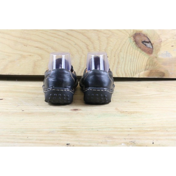 Born Shoes Womens 8 Perforated Black Leather Loafers Slip On - Picture 3 of 7